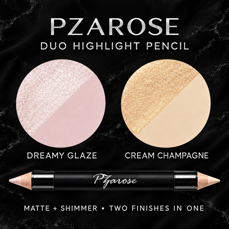 PZAROSE Duo Highlight Pencil in Dreamy Glaze and Cream Champagne