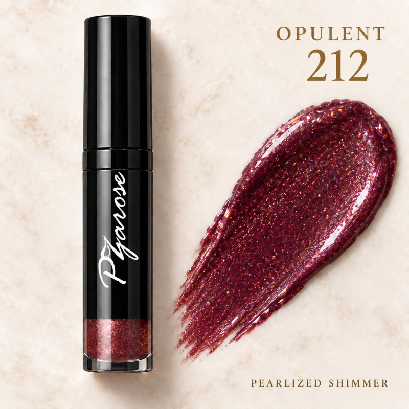 PZAROSE Shimmer Gloss 212 Opulent — ruby-toned purple pearlized shimmer
