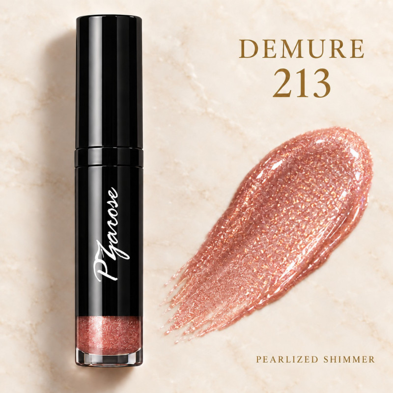 PZAROSE Shimmer Gloss 213 Demure — icy light mauve pearlized shimmer