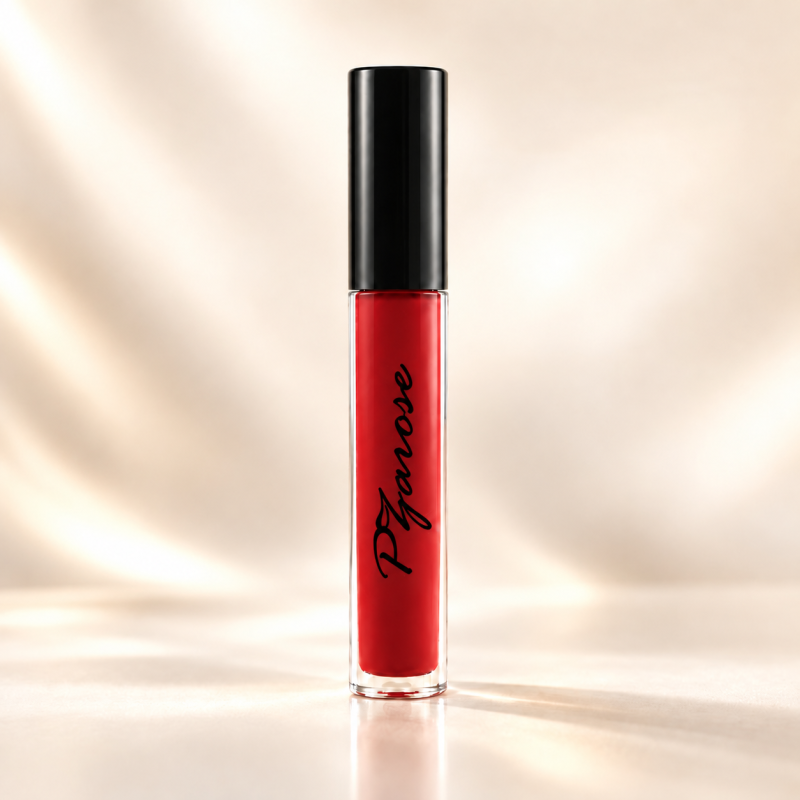 PZAROSE Liquid Lacquer — solo glass bottle with black signature logo