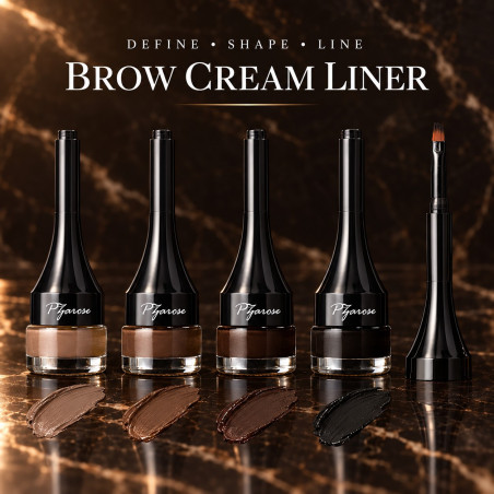 PZAROSE Brow Cream Liner — classic built-in brush, four shades