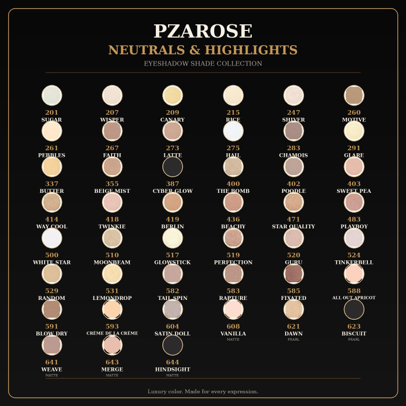 Neutrals & Highlights Eyeshadow | PZAROSE