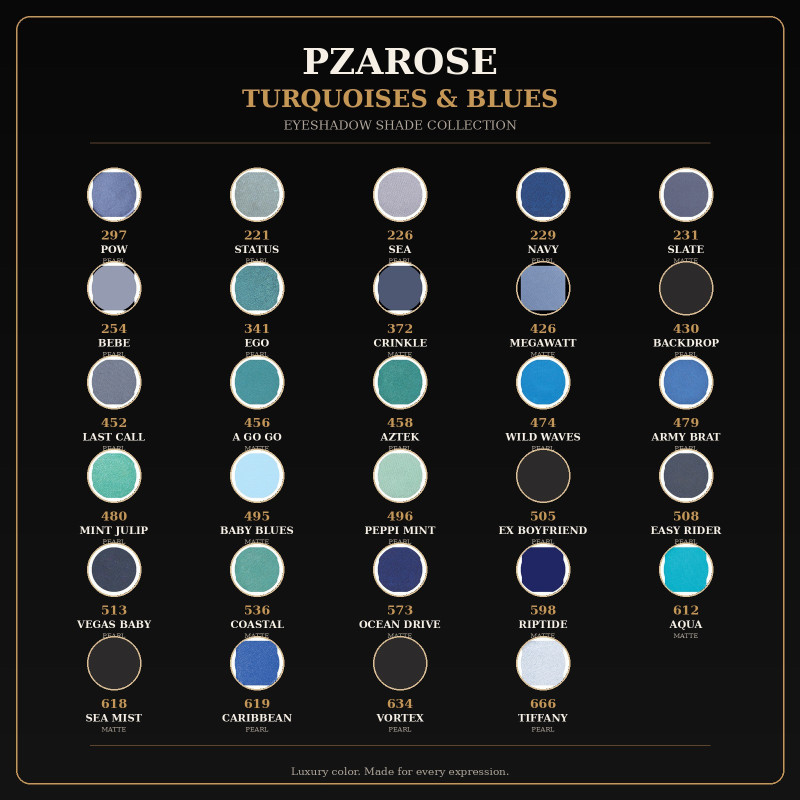Turquoise & Blue Eyeshadow | PZAROSE