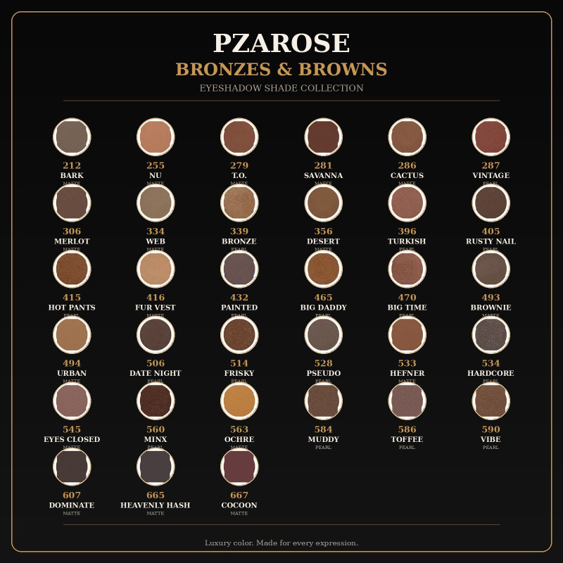 Bronze & Brown Eyeshadow | PZAROSE