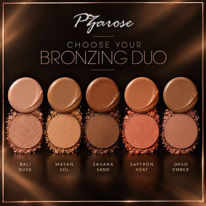 Gilded Solstice Rose-Gold Makeup Set | PZAROSE