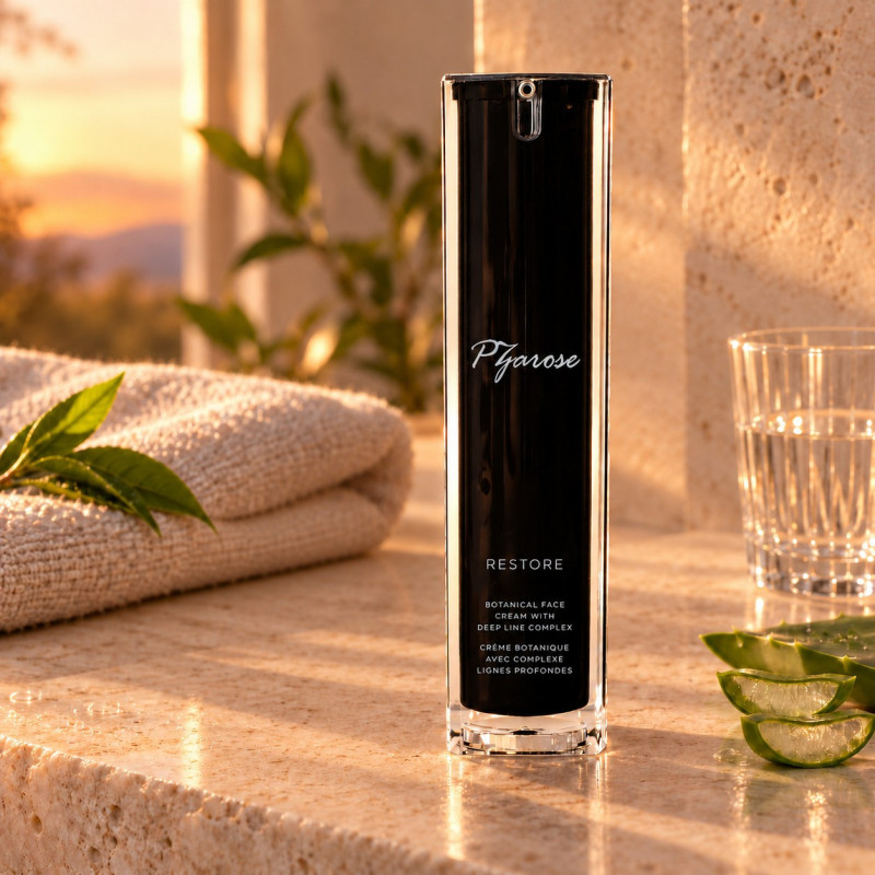 PZAROSE Botanical Face Cream — morning and evening skincare ritual