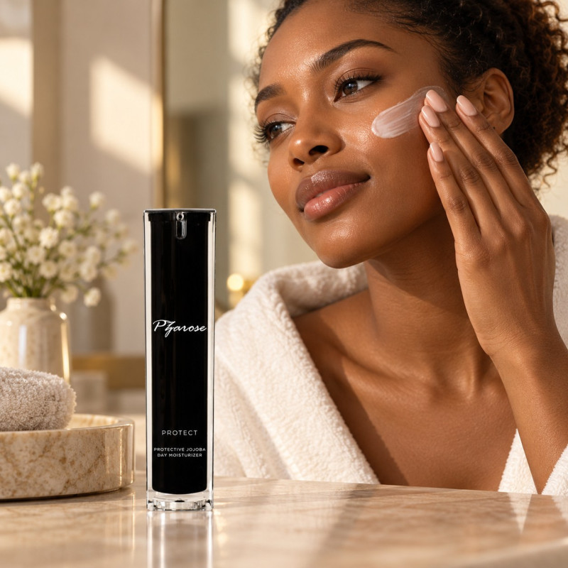 Daily skincare ritual with PZAROSE Pro Moisturizer