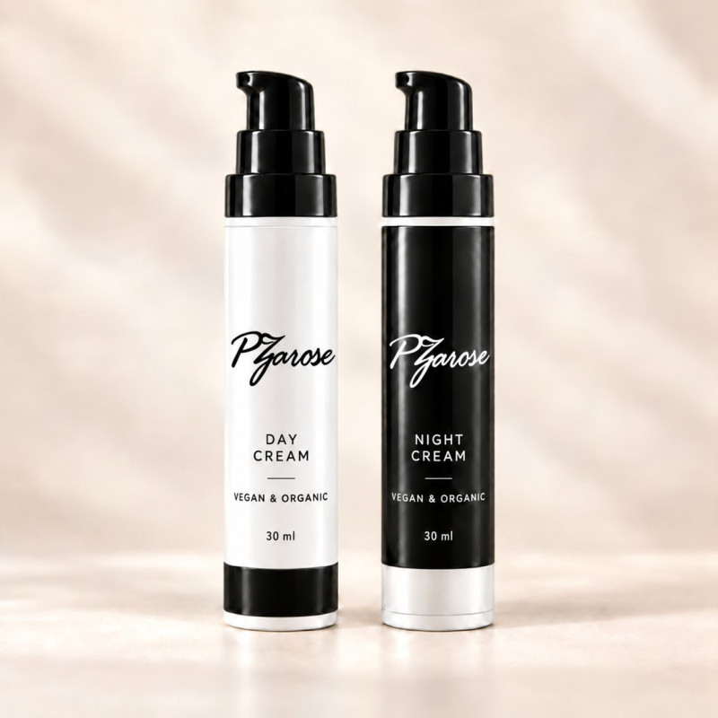 PZAROSE Day Cream 30 ml and Night Cream 30 ml — Vegan & Organic Skin Care Set