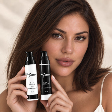 PZAROSE Vegan & Organic Skin Care Set — Day Cream and Night Cream