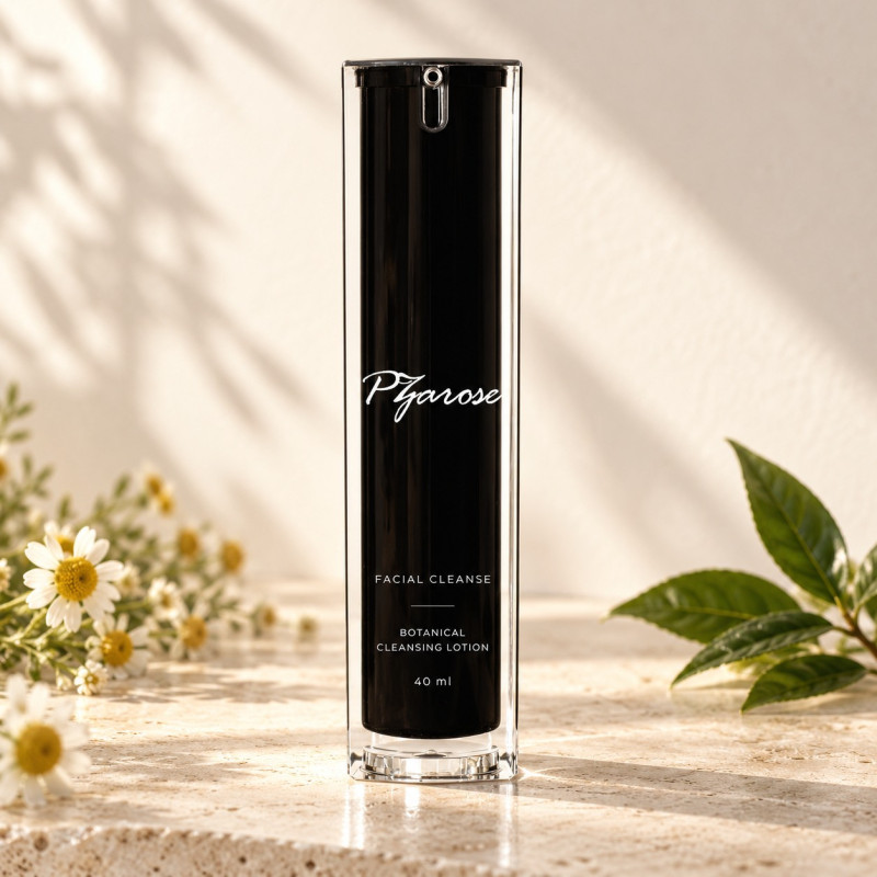 PZAROSE Facial Cleanse 40 ml — solo botanical cleansing lotion bottle