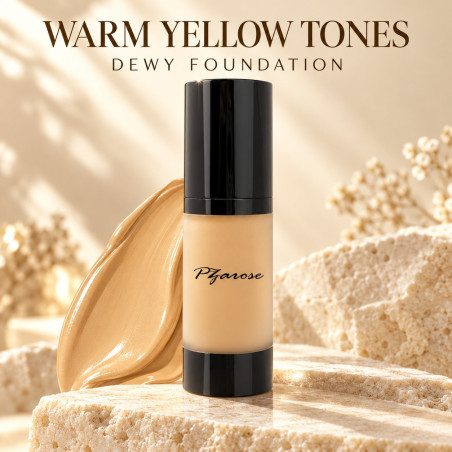 PZAROSE Warm Yellow Tone Foundation — dewy finish