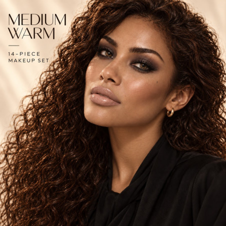 PZAROSE Medium Warm — coordinated complexion and makeup look