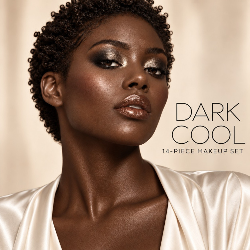 PZAROSE Dark Cool 14-piece set makeup look