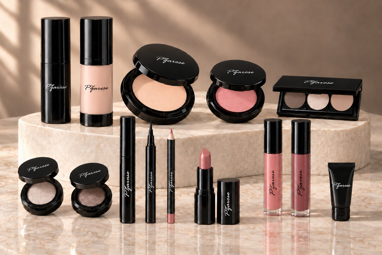 PZAROSE Light Cool complete fourteen-piece assortment with coordinated shades