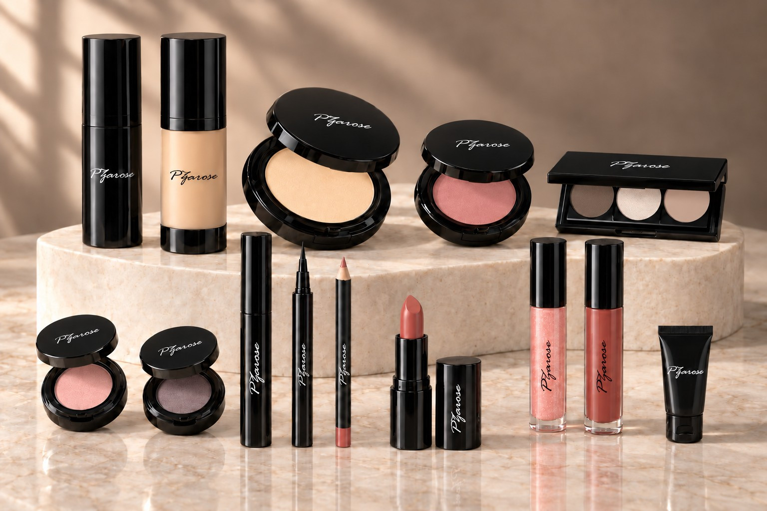 PZAROSE Light Warm complete fourteen-piece assortment with coordinated shades