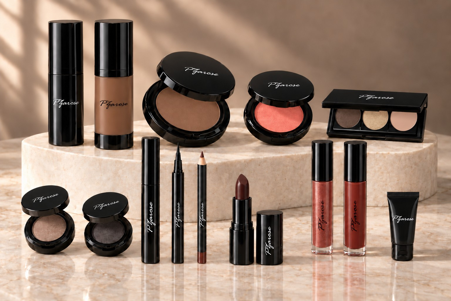 PZAROSE Dark Cool complete fourteen-piece assortment with its coordinated shades