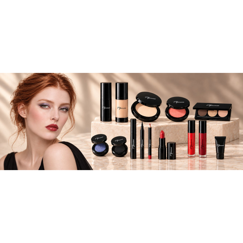PZAROSE Fair Warm — complete fourteen-piece makeup collection and coordinated look