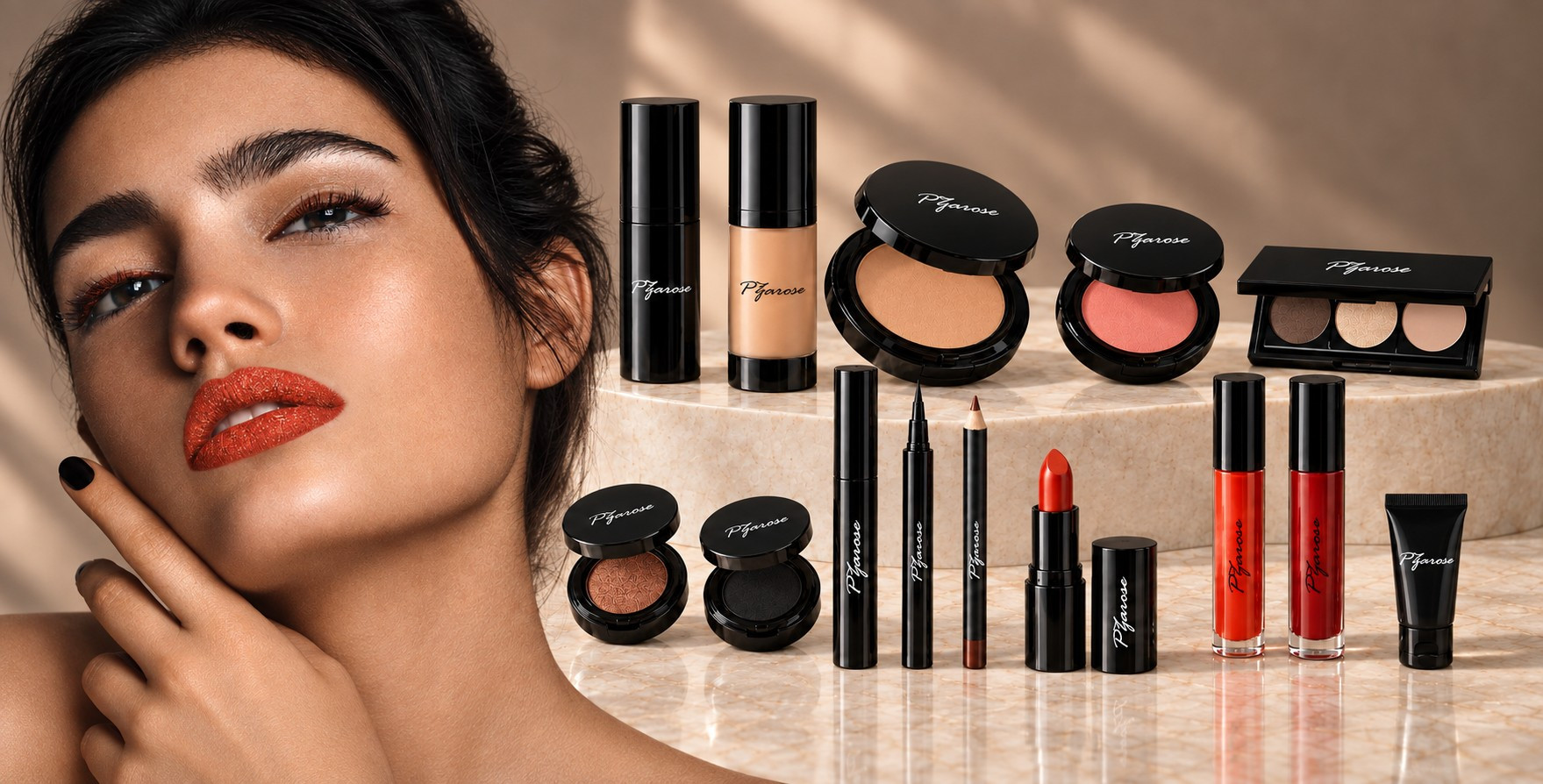 PZAROSE Medium Cool model and complete fourteen-piece collection banner