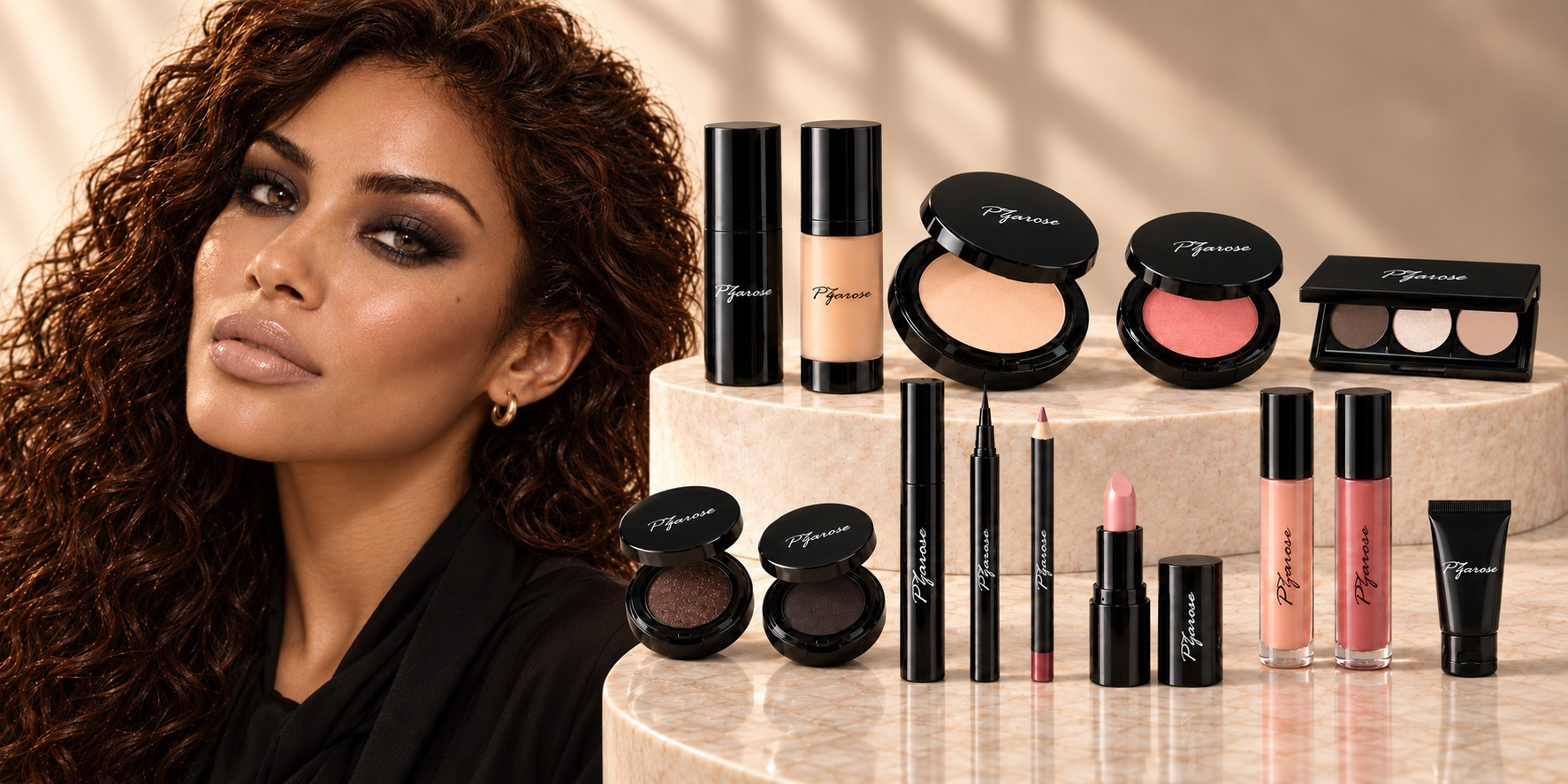 PZAROSE Medium Warm model and complete fourteen-piece collection banner