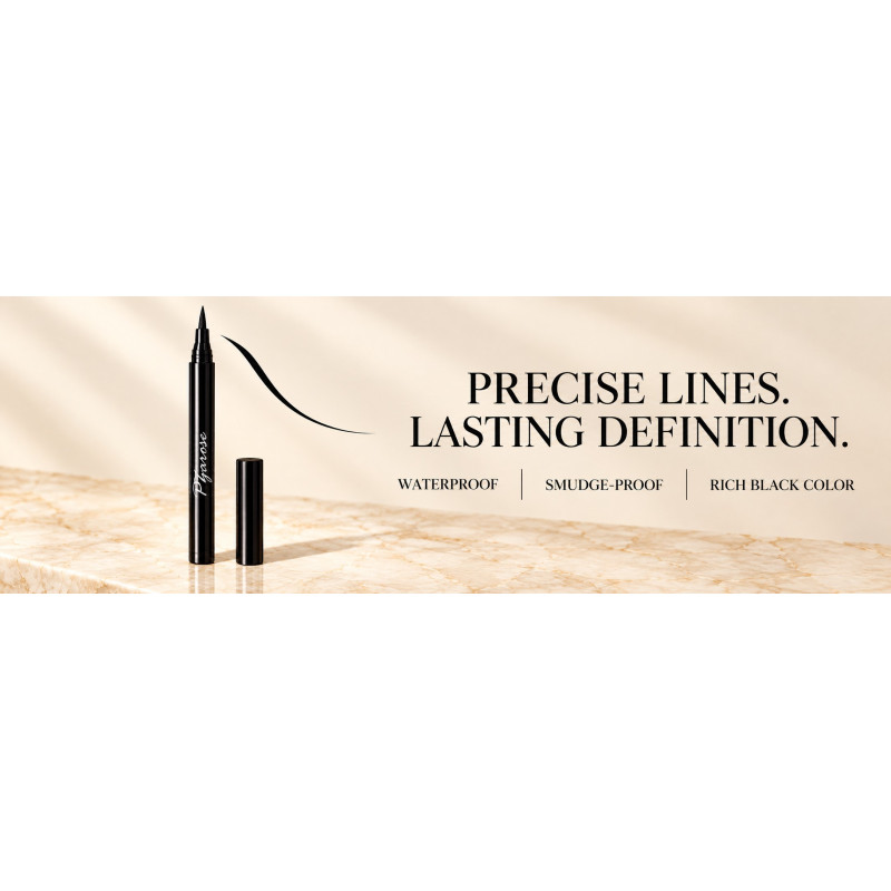 PZAROSE Longwear Eyeliner — waterproof, smudge-proof, rich Black definition