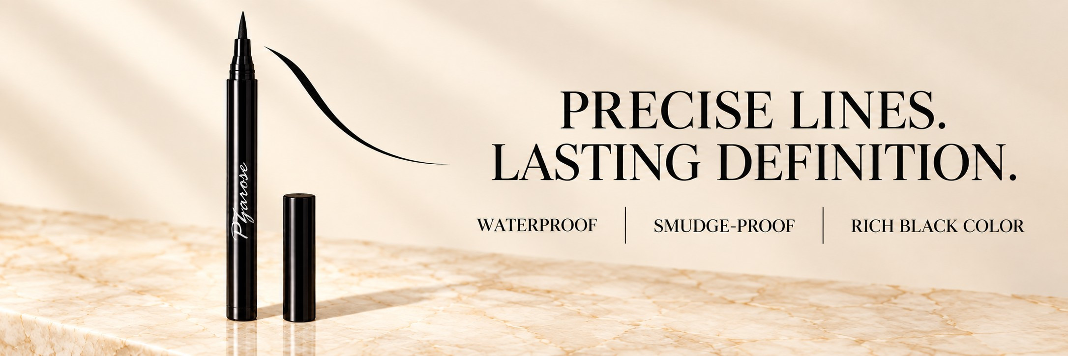 PZAROSE Longwear Eyeliner waterproof smudge-proof rich Black benefit banner