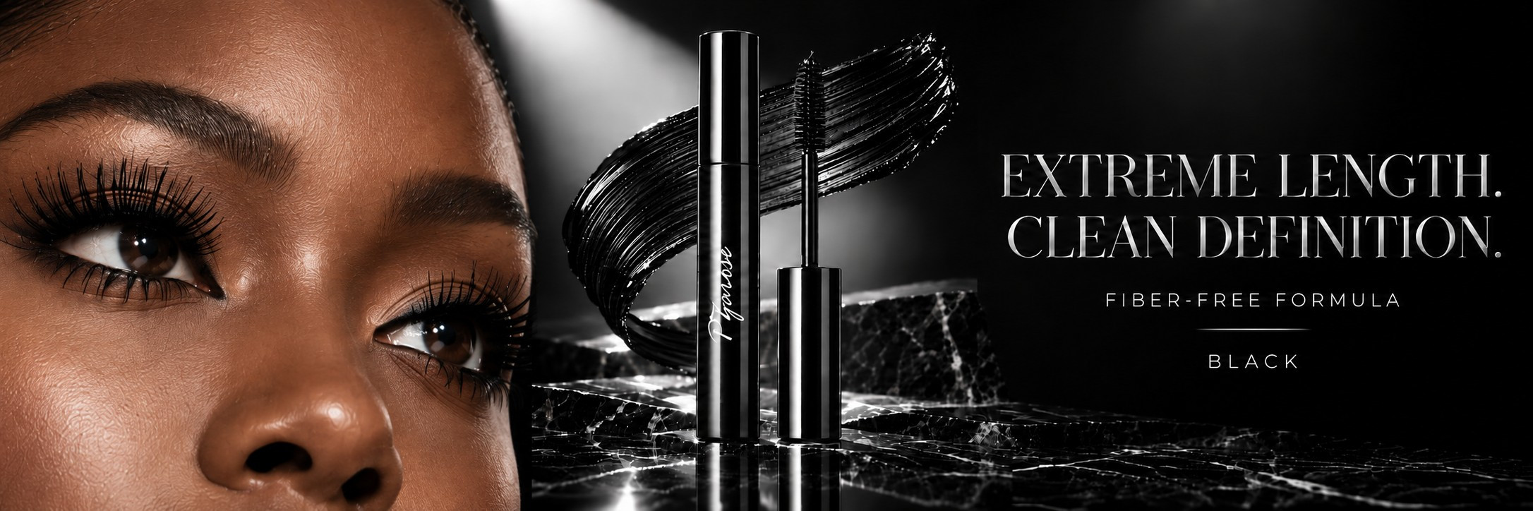 PZAROSE Dramatic Mascara in Black — extreme length and clean definition