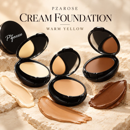 PZAROSE Cream Foundation Warm Yellow luxury compact collection