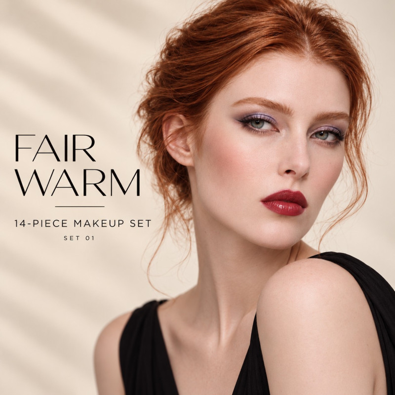 PZAROSE Fair Warm — Set 01, 14-piece makeup set