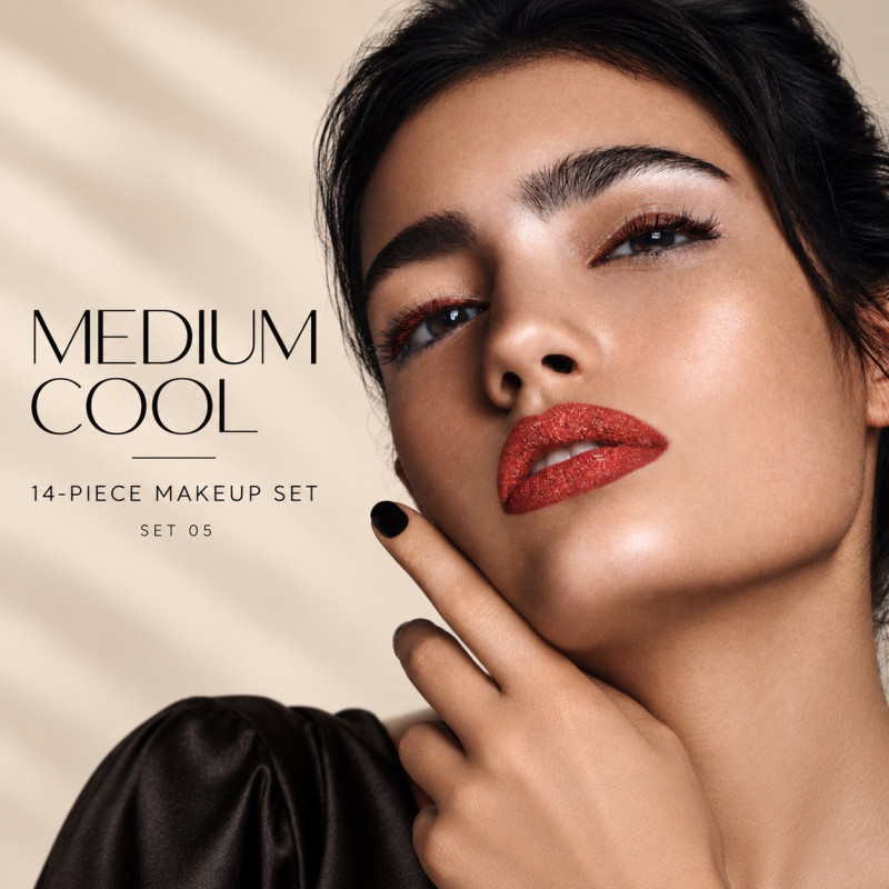 PZAROSE Medium Cool — Set 05, 14-piece makeup set