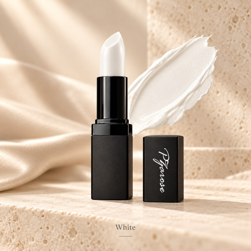 Primary Luxury Cream Lipstick — White with cream swatch