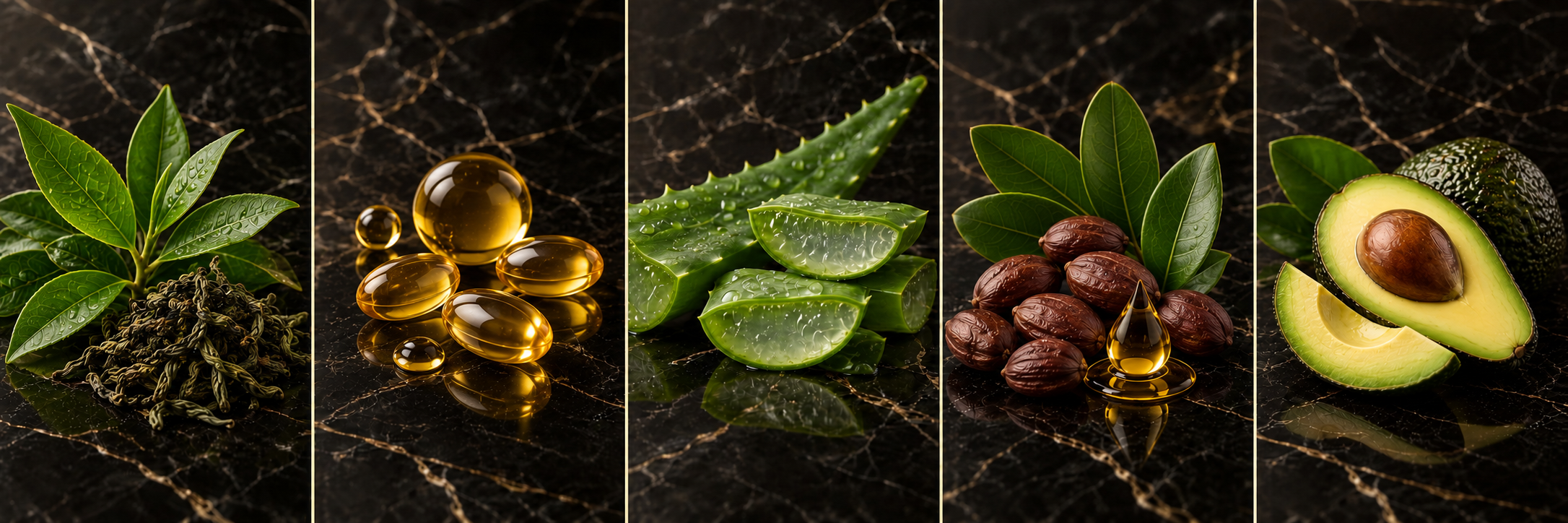 Green tea, vitamin E, aloe vera, jojoba and avocado in Botanical Face Cream