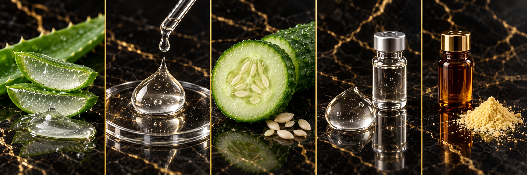 Aloe vera, plant-derived glycerin, cucumber, peptides and chrysin featured ingredients