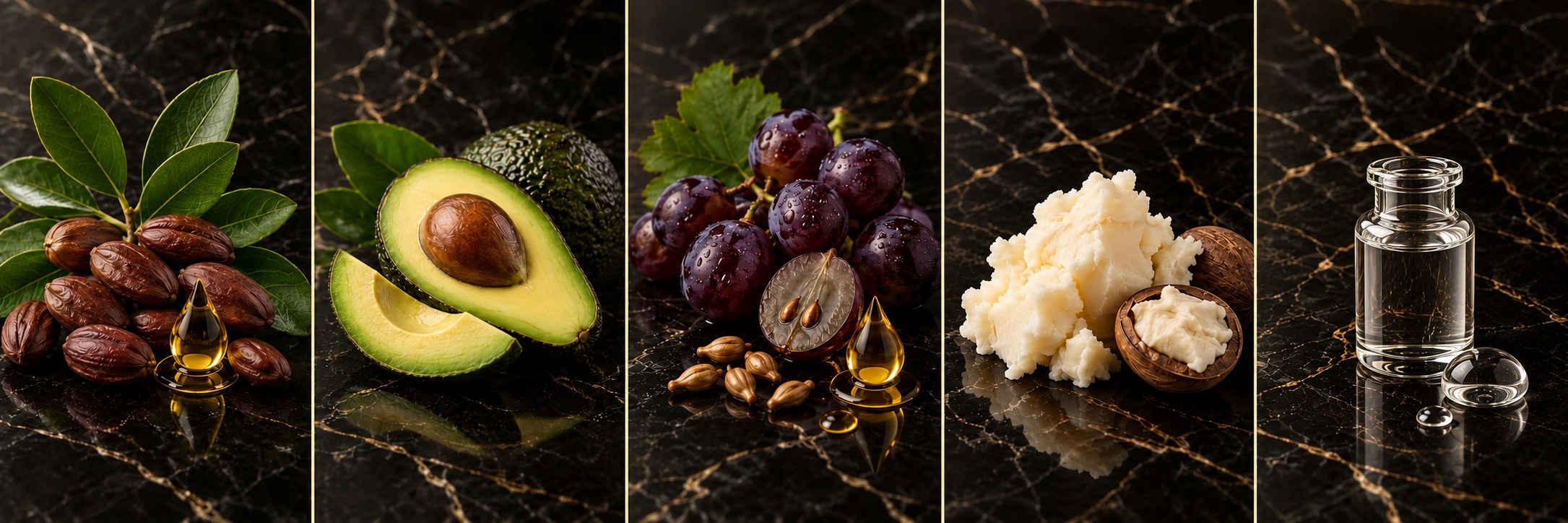 Jojoba, avocado, grapeseed oil, shea butter and vegetable glycerin in Pro Moisturizer