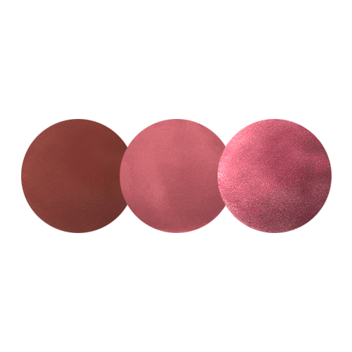 Dahlia Rosé three-pan cream palette shades