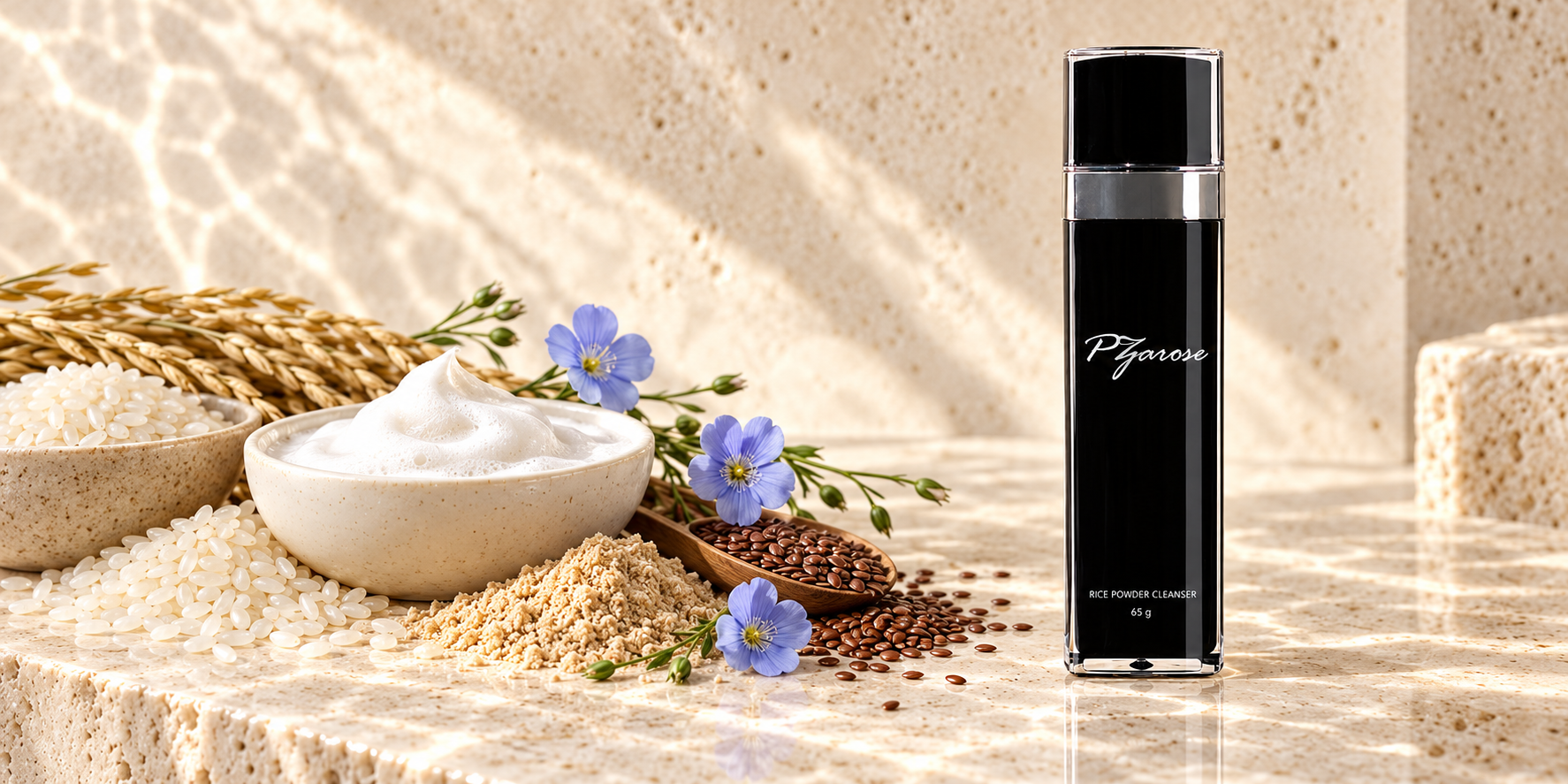 Rice Ritual Powder Cleanser & Headband Set — featured botanical ingredients