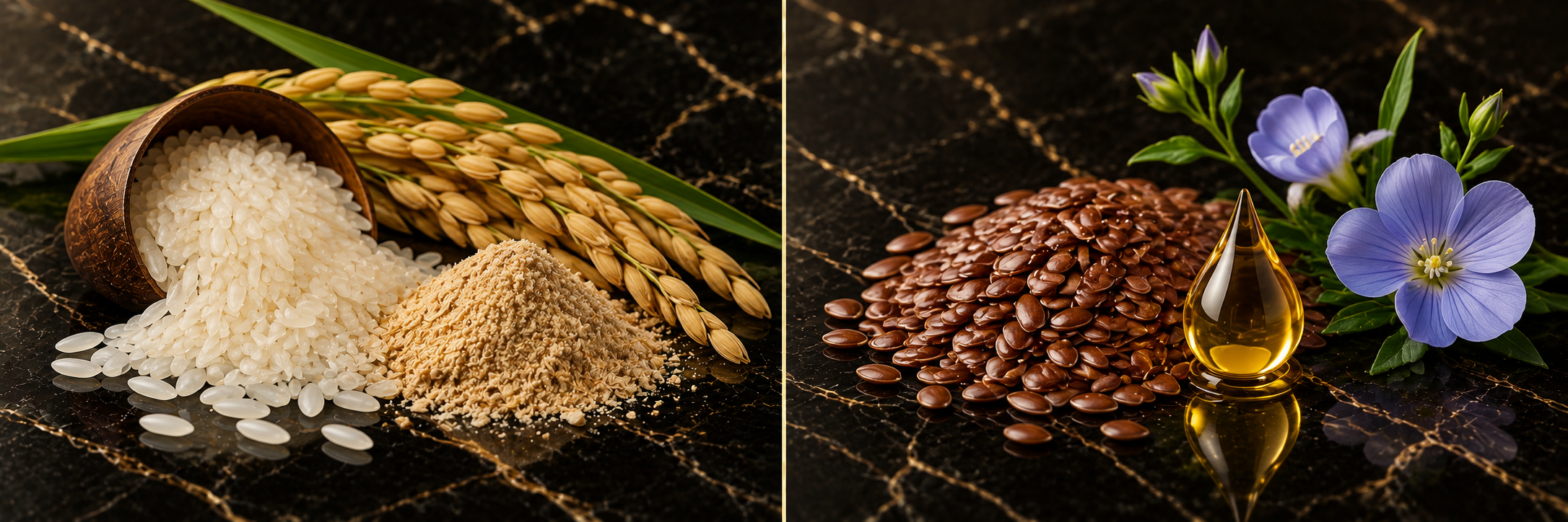 Rice bran and flaxseed oil ingredient representations