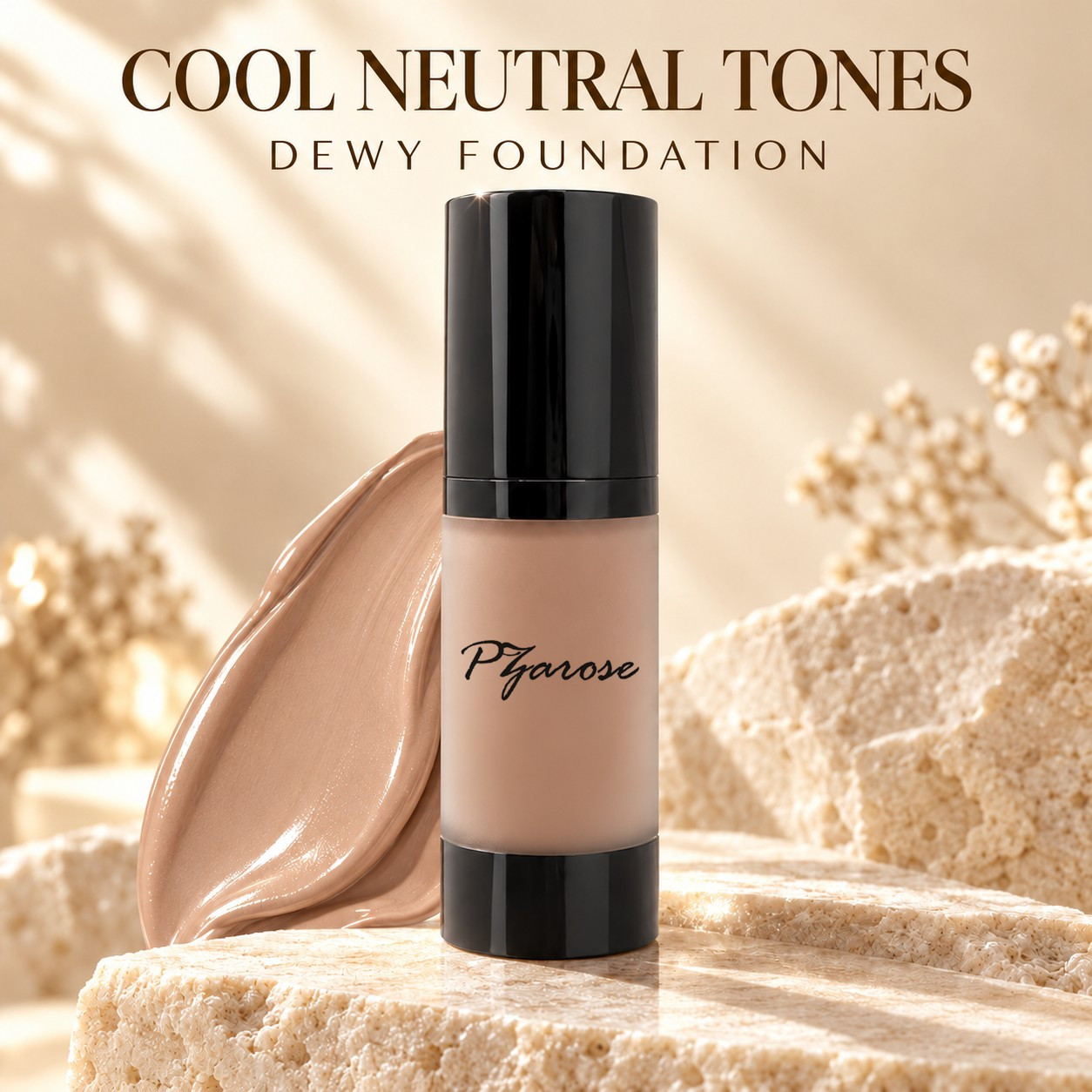 PZAROSE Cool Neutral Foundation with a luminous dewy finish