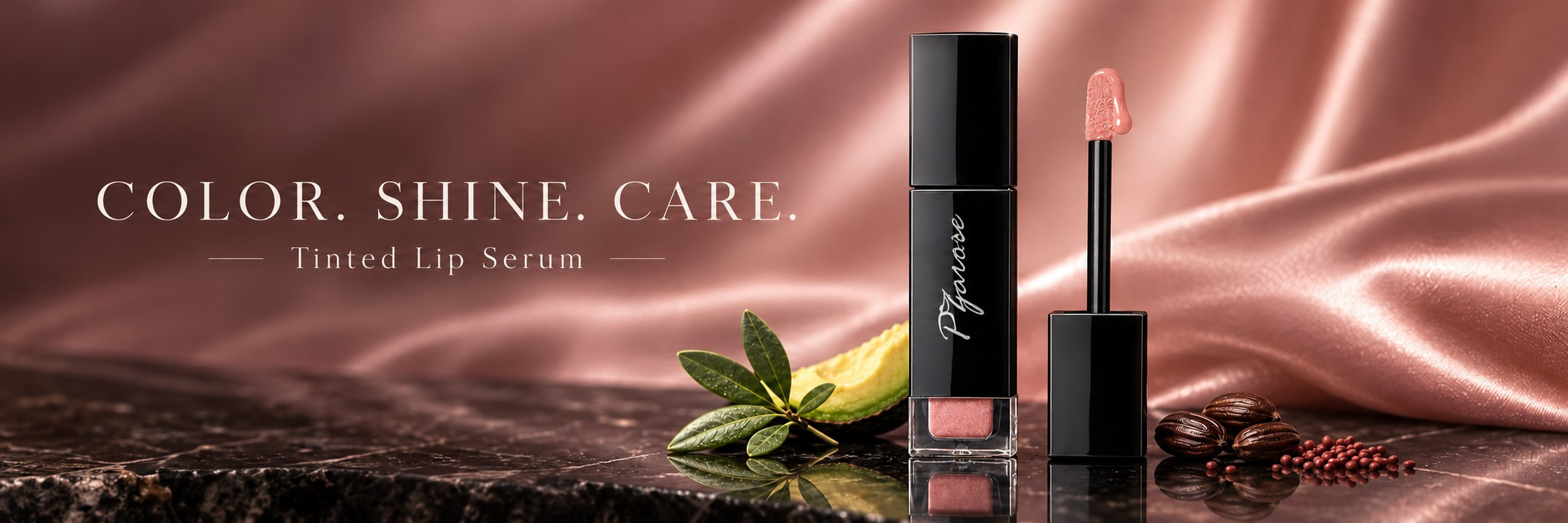 PZAROSE Plush Kiss Lip Serum — Color. Shine. Care.